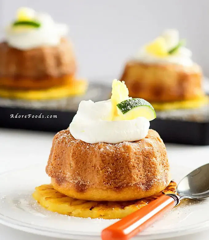 Pineapple-and-Lime-Mini-Bundt-Cakes