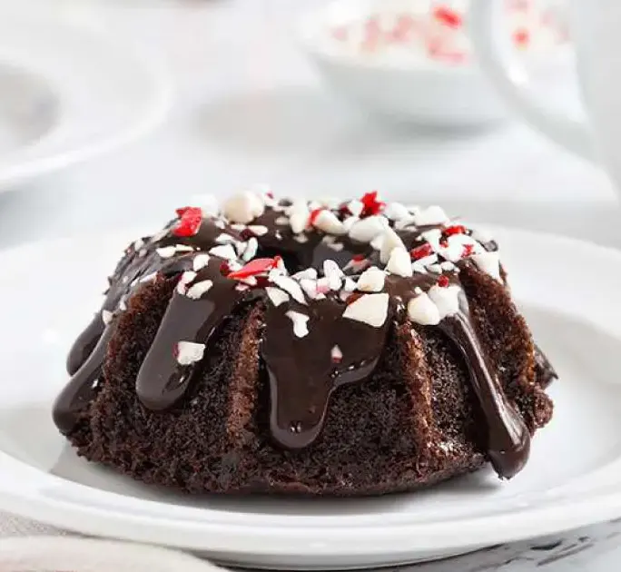 chocolate-peppermint-mini-bundt-cakes