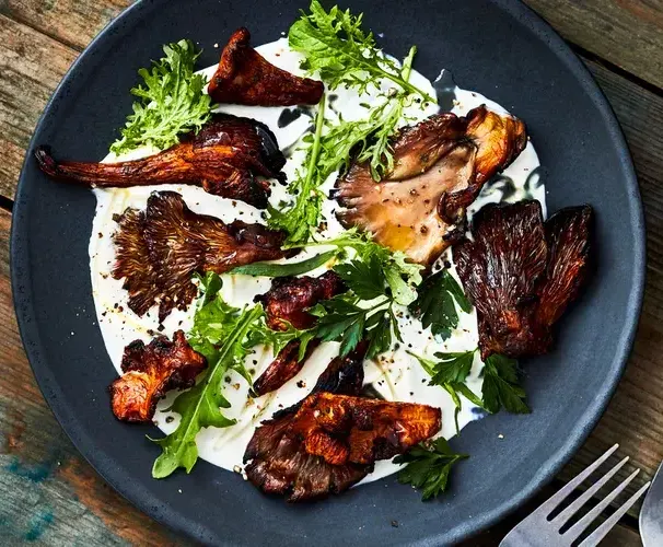 grilled-mushrooms-with-smoked-creme-fraiche