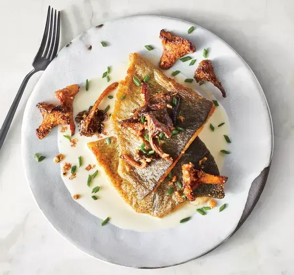 pan-seared-trout-with-green-garlic-and-crunchy-chanterelles