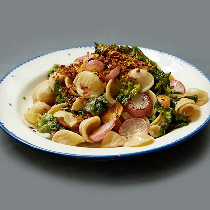 whole-wheat-orecchiete-with-bitter-greens-and-radishes