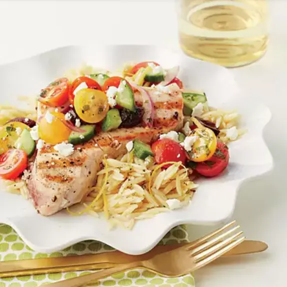 Grilled-Swordfish-with-Mediterranean-Rice-Salad