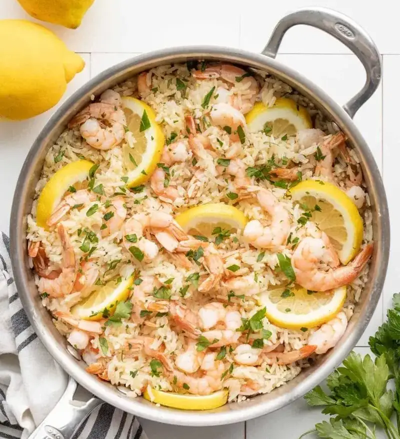 Lemon-Garlic-Shrimp-stir-fry-with-jasmine-rice
