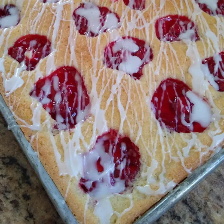 cherry-glazed-sponge-cake