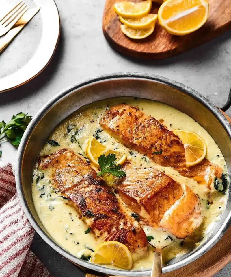 keto-salmon-with-a-creamy-garlic-butter-sauce-made-in-one-pan