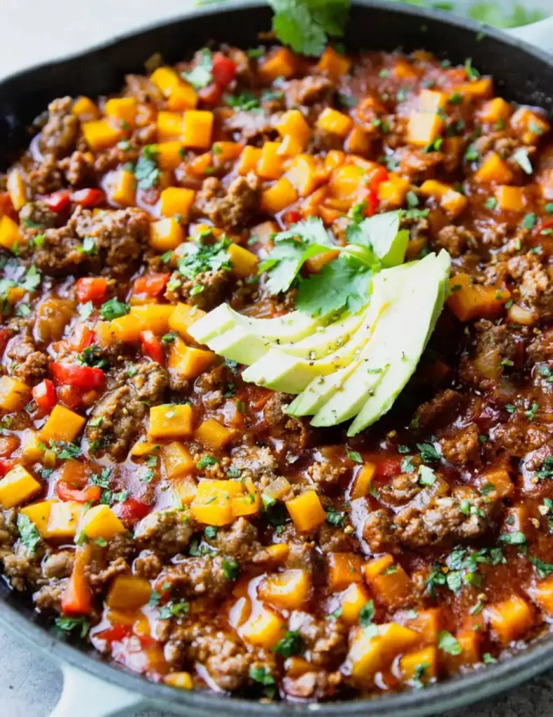 shaved-beef-and-butternut-squash-skillet