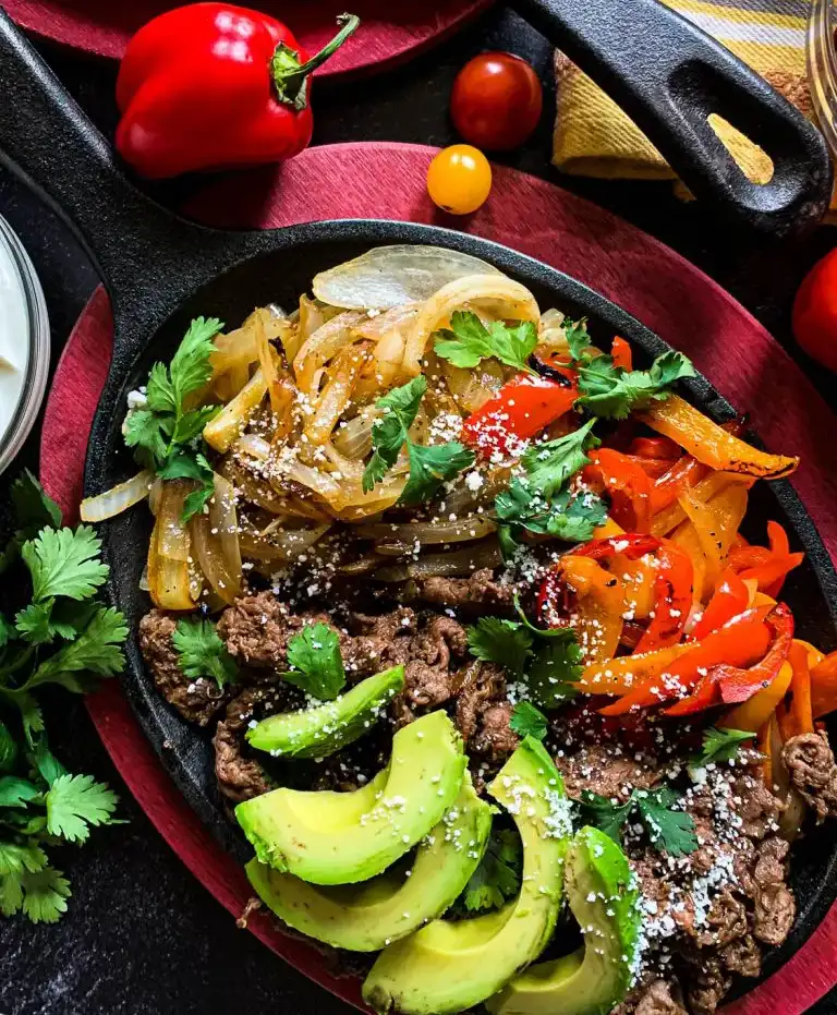 shaved-beef-fajitas-with-peppers-and-onions