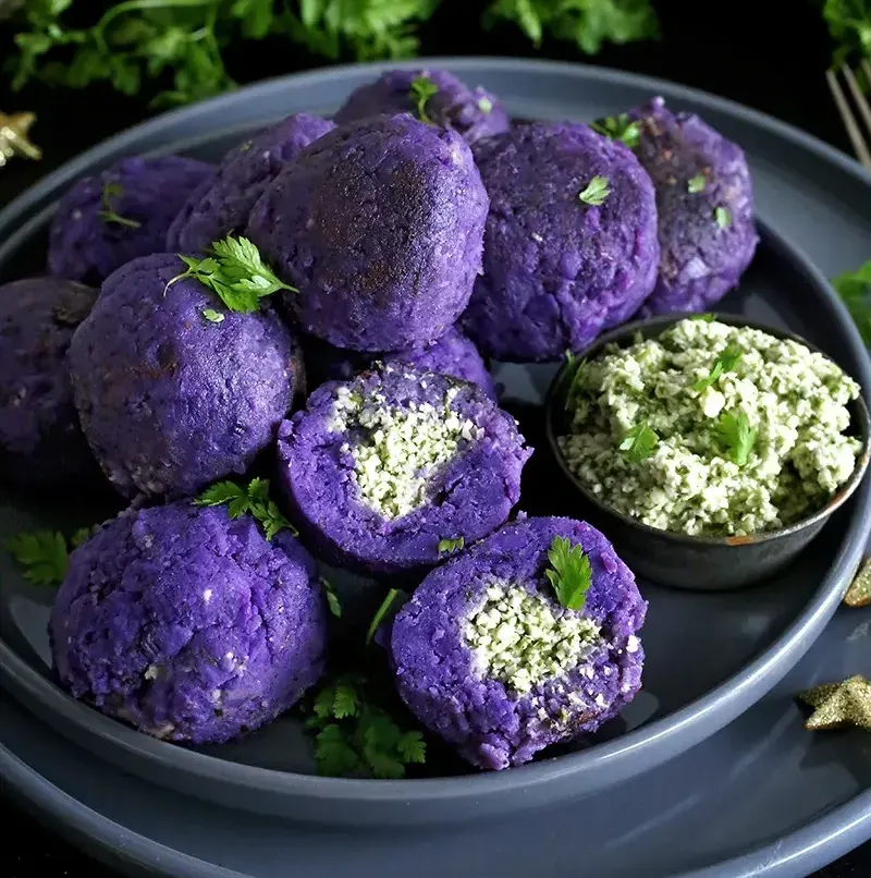 cashew-cheese-stuffed-purple-potato-balls