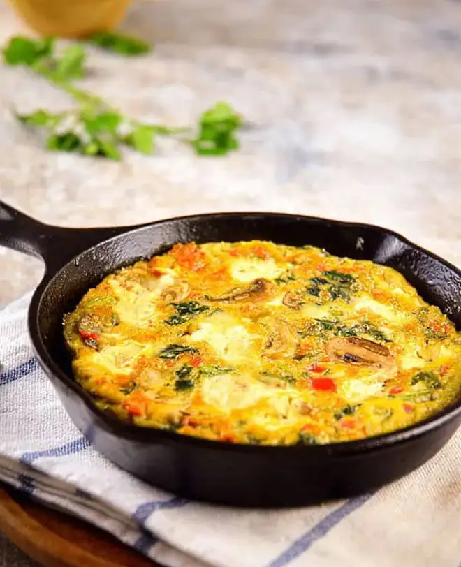 electric-skillet-vegetable-and-goat-cheese-frittata