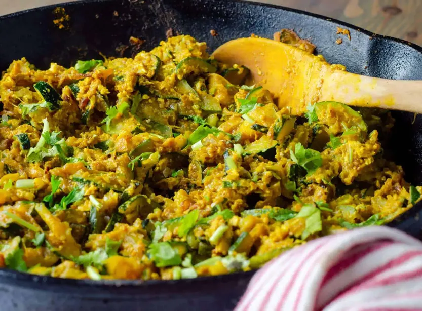 low-carb-zucchini-and-egg-bhaji