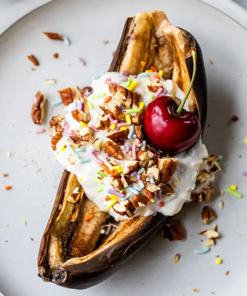 Air-Fryer-Breakfast-Banana-Split