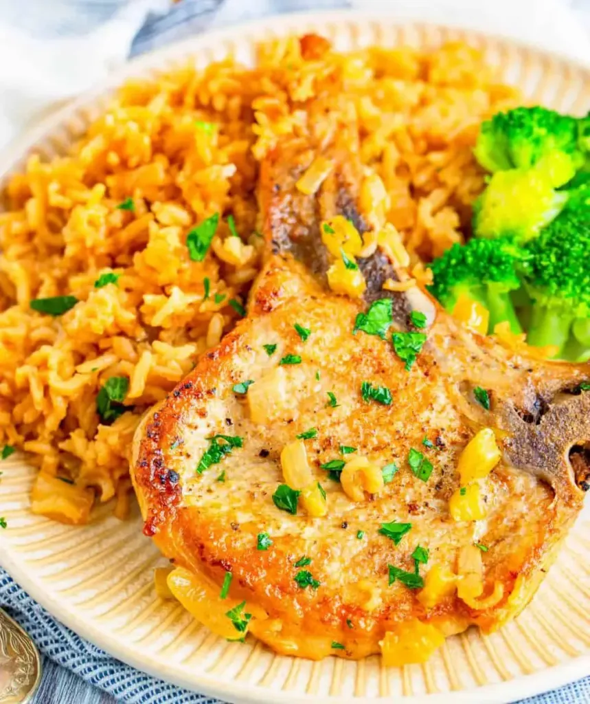 Baked-Pork-Chops-Rice