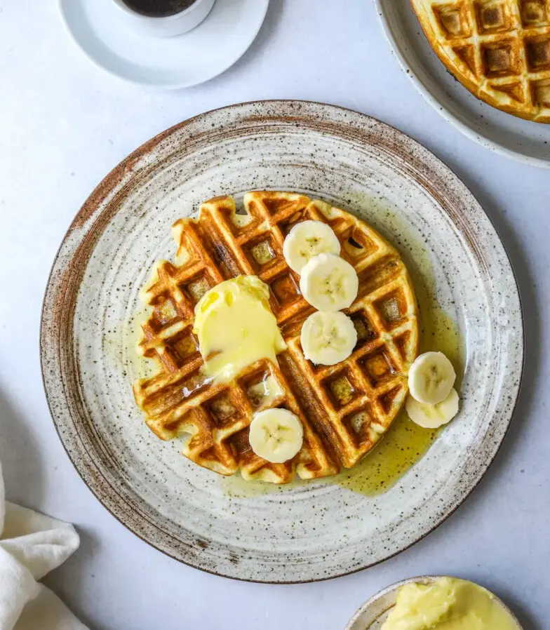 Banana-Waffles-with-Salted-Maple-Butter