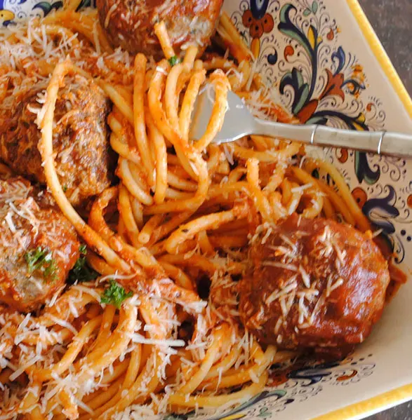 Bucatini-with-Sicilian-Meatballs