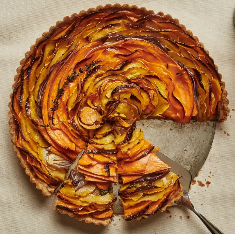 Buttercup-Squash-and-Caramelized-Onion-Tart