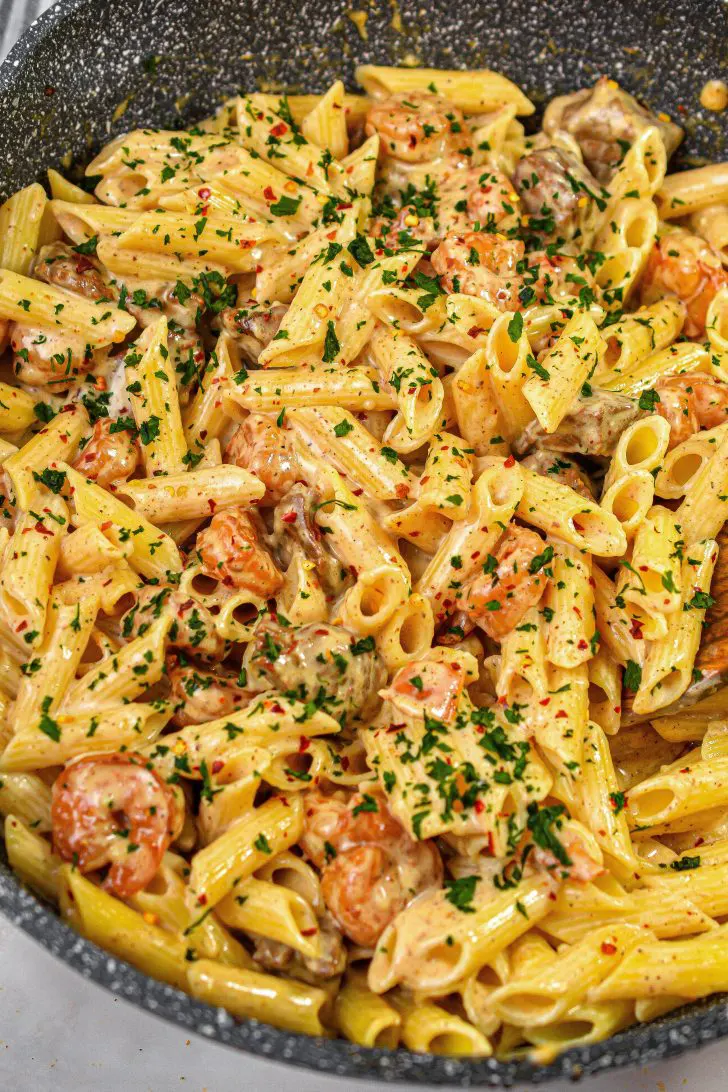 Cajun-Shrimp-and-Steak-Alfredo