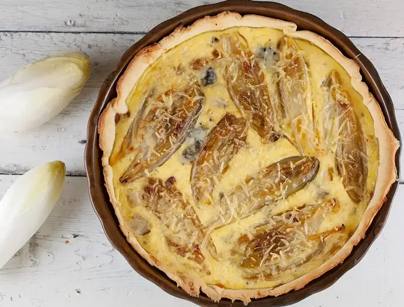 Chicory-and-blue-cheese-quiche