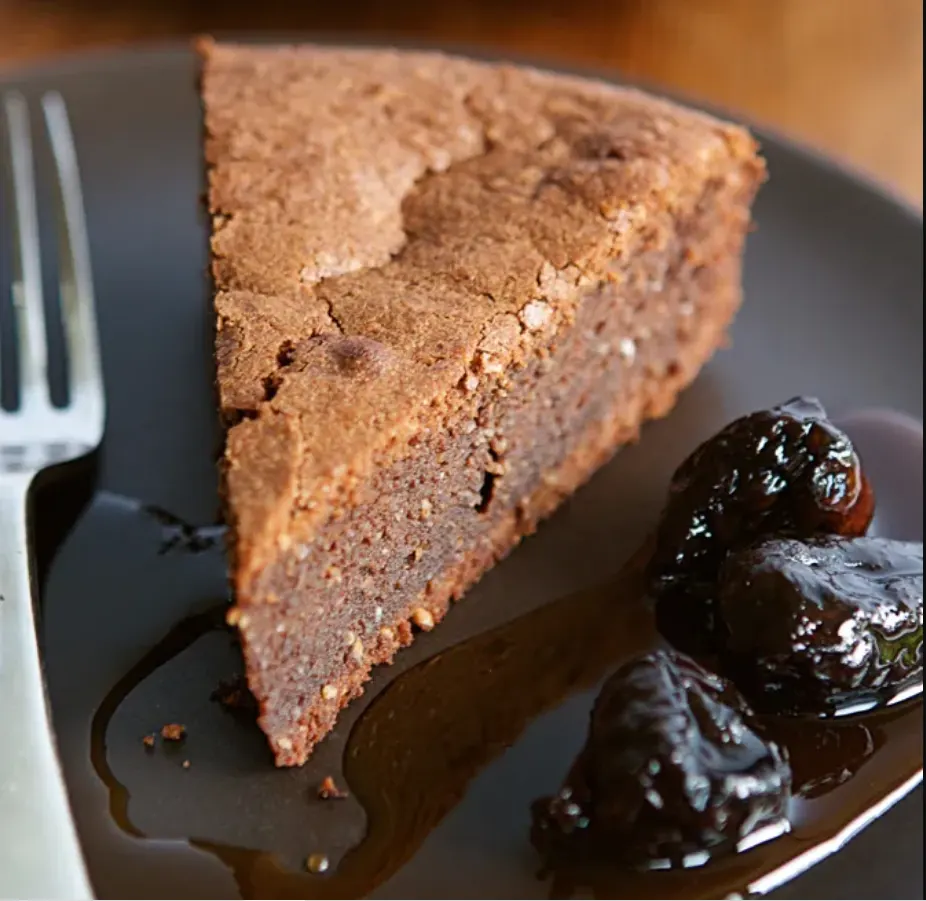 Chocolate-Torte-with-Calvados-Poached-Figs