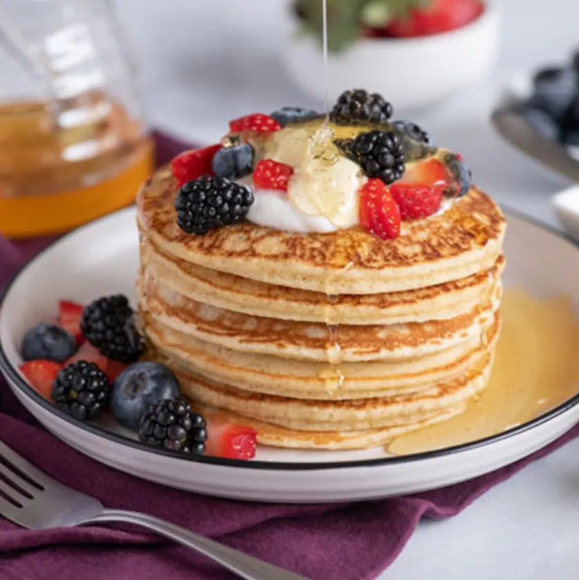 Cream-of-Wheat-Pancakes-with-Maple-Syrup