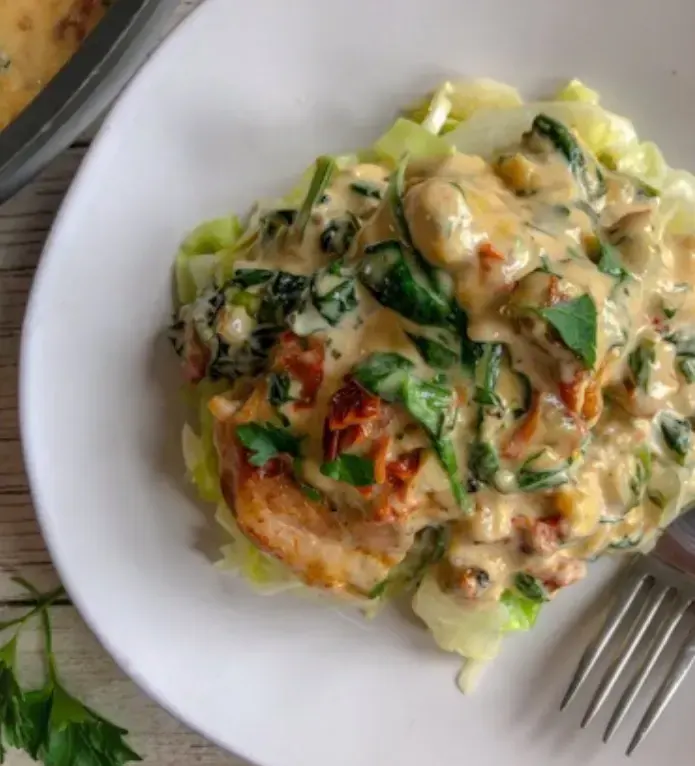 Creamy-Tuscan-Chicken-with-Cabbage-Noodles