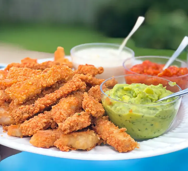 Easy-Fried-Pork-Chop-Strips-with-Dipping-Sauces