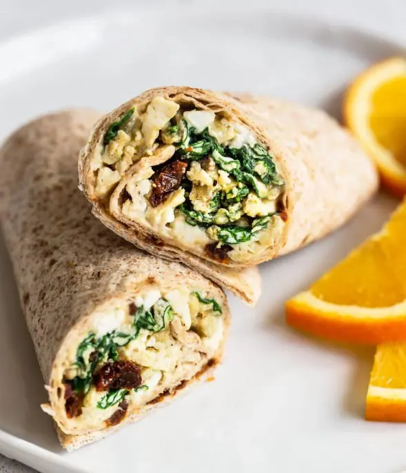 Egg-Spinach-and-Feta-Breakfast-Wrap