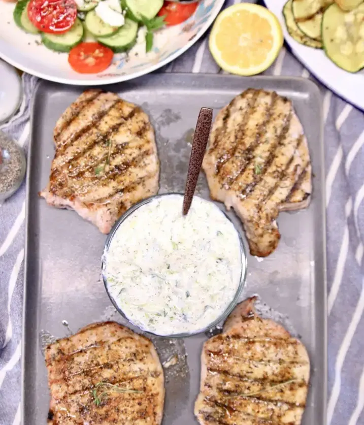 Greek-style-Pork-Chops-with-Tzatziki-Sauce