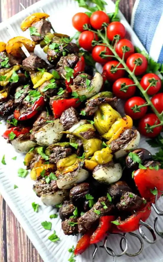 Grilled-Pepperoncini-Veggie-Skewers