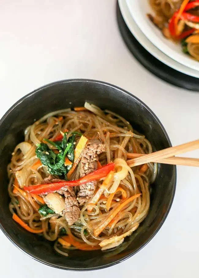 Japchae-(Stir-Fried-Glass-Noodles)