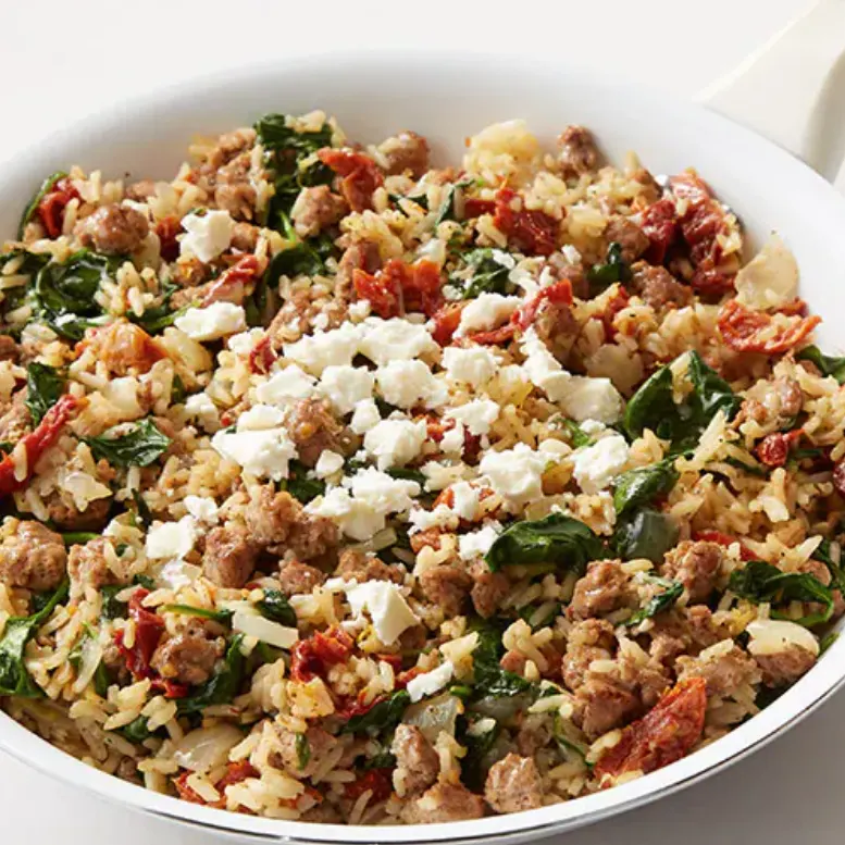 Mediterranean-Turkey-and-Rice-Skillet