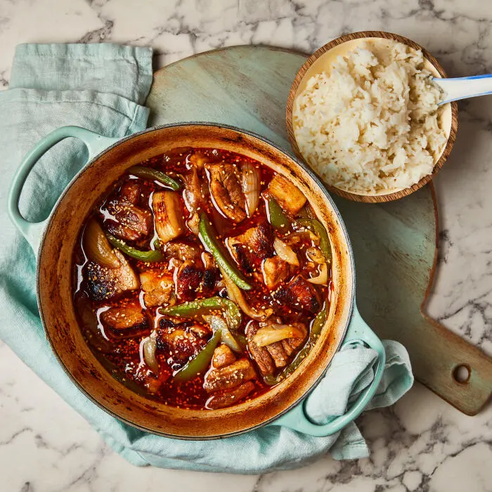 Oven-Baked-Chinese-Style-pork-belly-with-rice