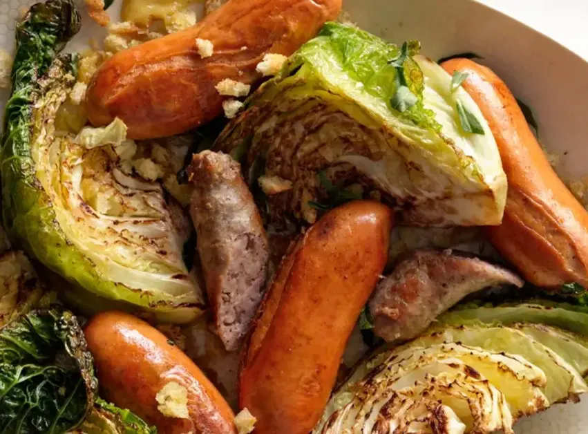 Savoy-Cabbage-and-Sausage-Skillet