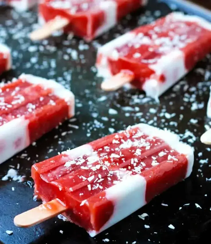 Strawberry-Rhubarb-coconut-milk-popsicles