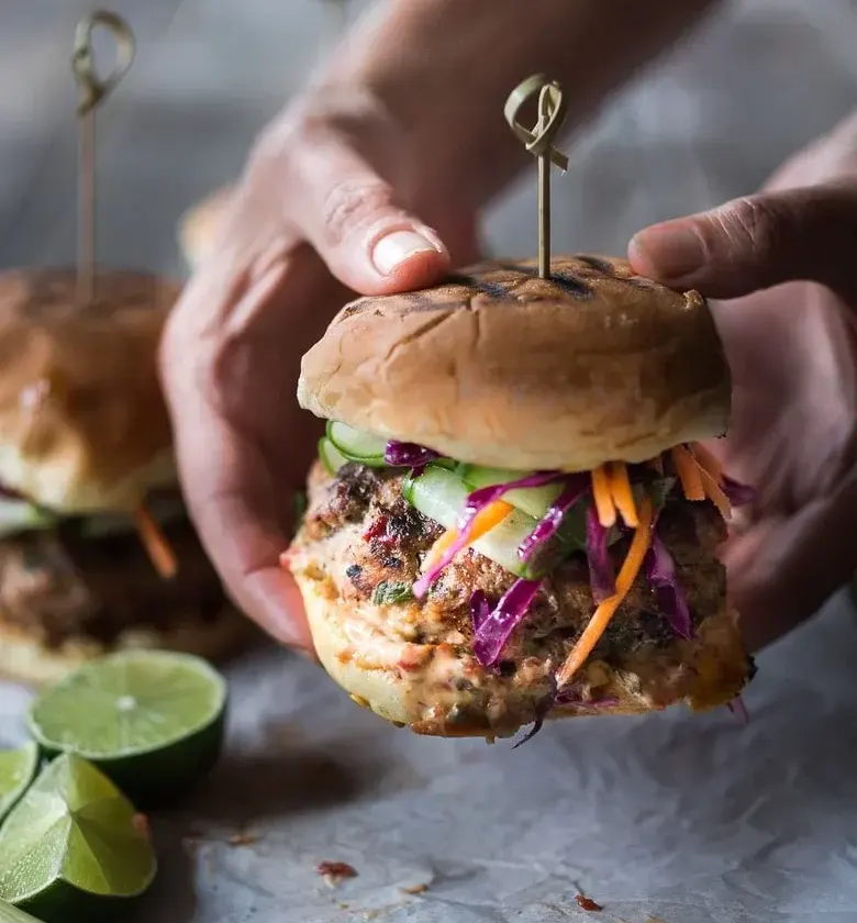 Thai-Turkey-Burger-with-Asian-slaw