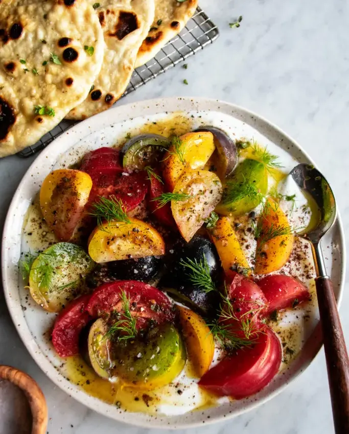 Tomato-Salad-with-garlic-butter-dressing