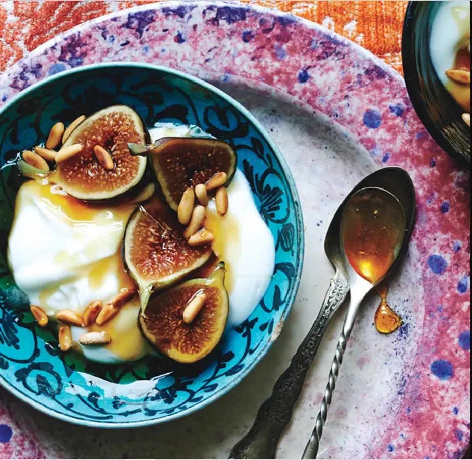 Yogurt-with-Figs-Honey-and-Pine-Nuts