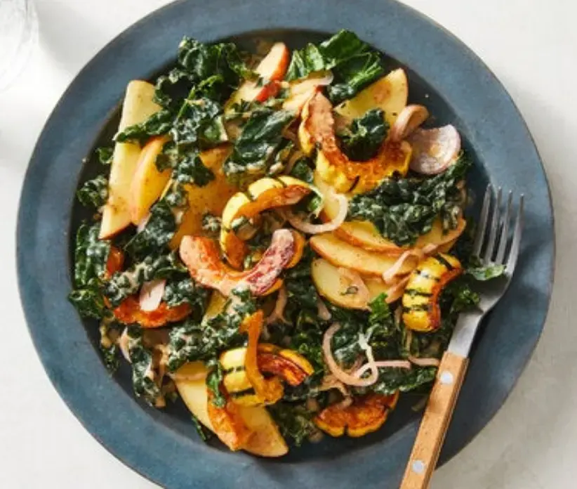 buttercup-squash-and-kale-salad-with-lemon-vinaigrette