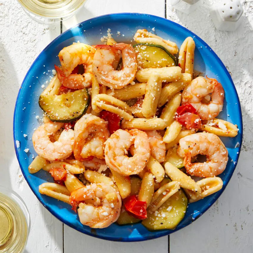 cavatelli-and-shrimp-with-summer-vegetables