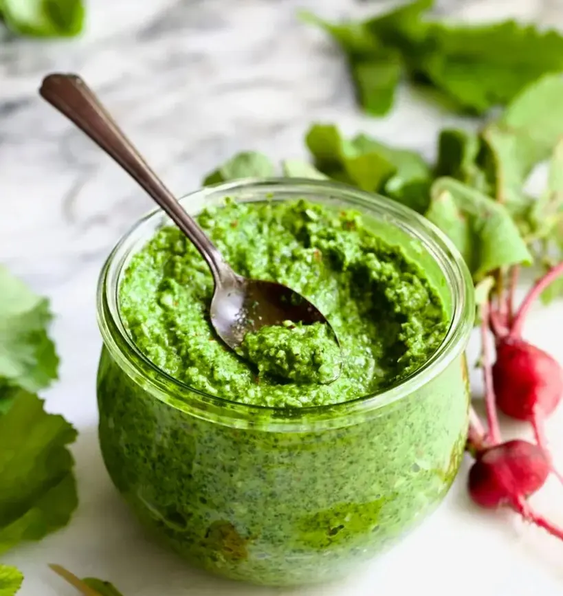 daikon-and-radish-greens-pesto