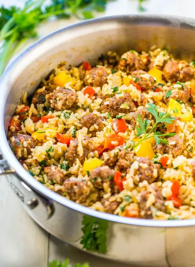 easy-one-skillet-sausage-and-peppers-with-rice