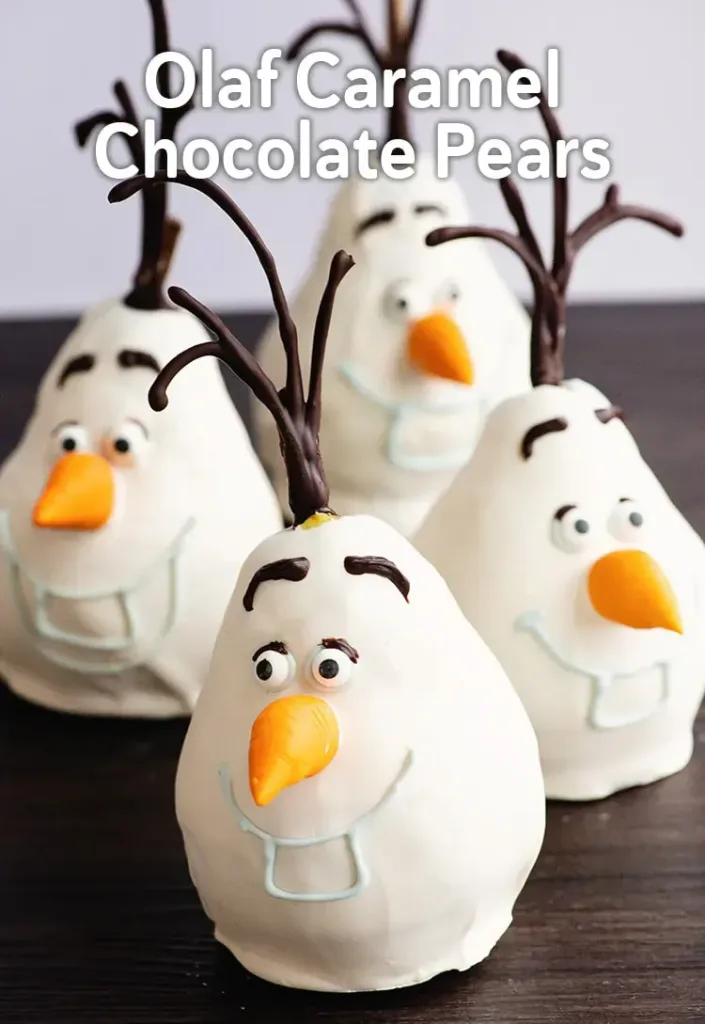 frozen-olaf-chocolate-covered-caramel-pears