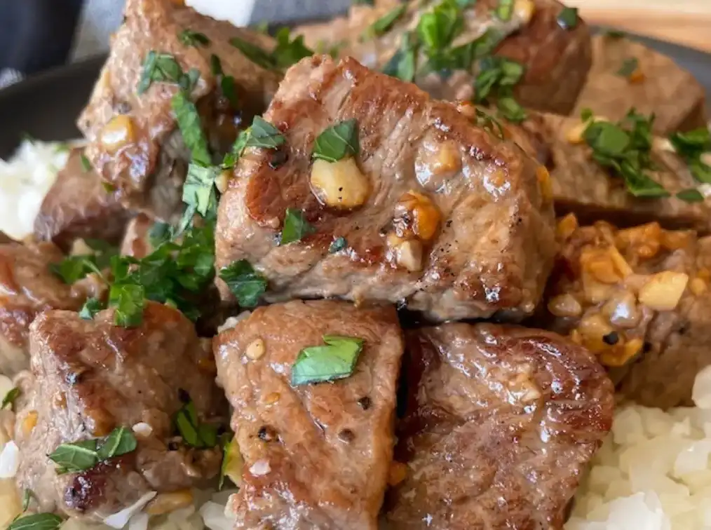 garlic-butter-steak-with-rice