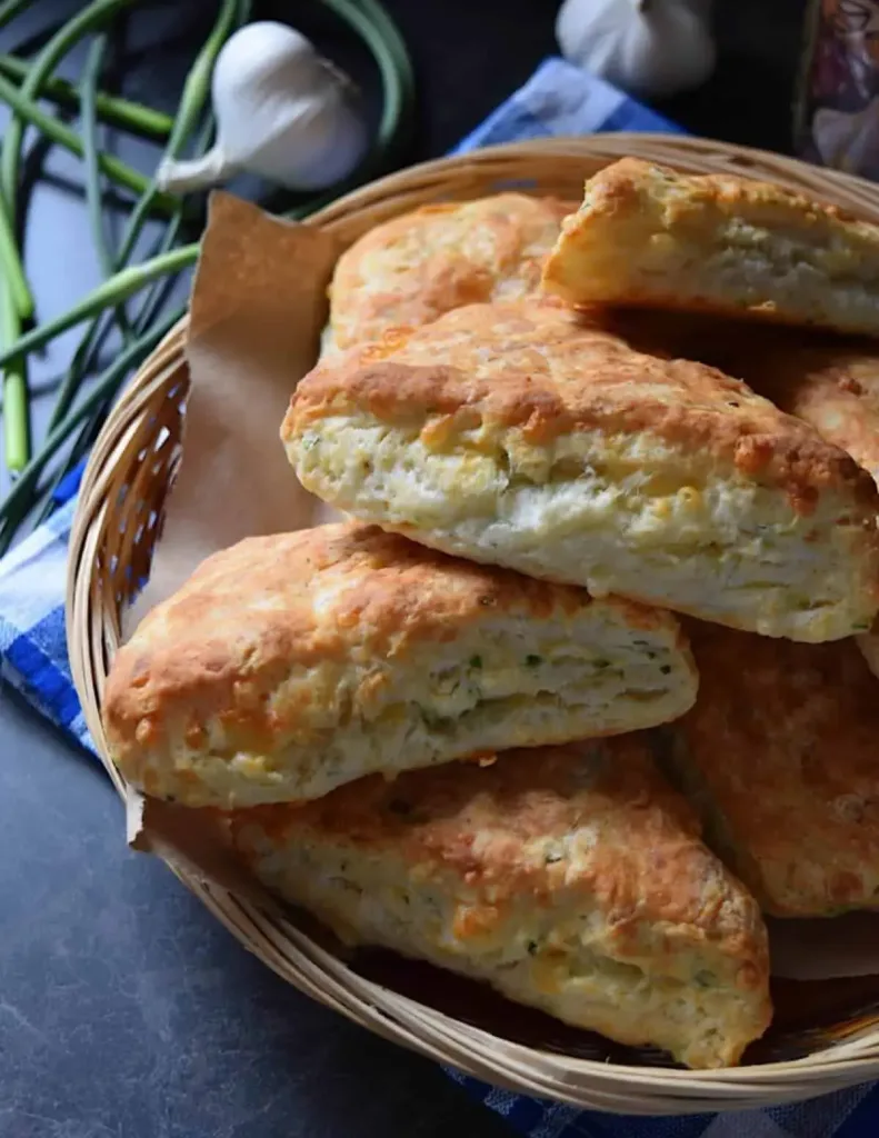 garlic-scape-cheddar-biscuits