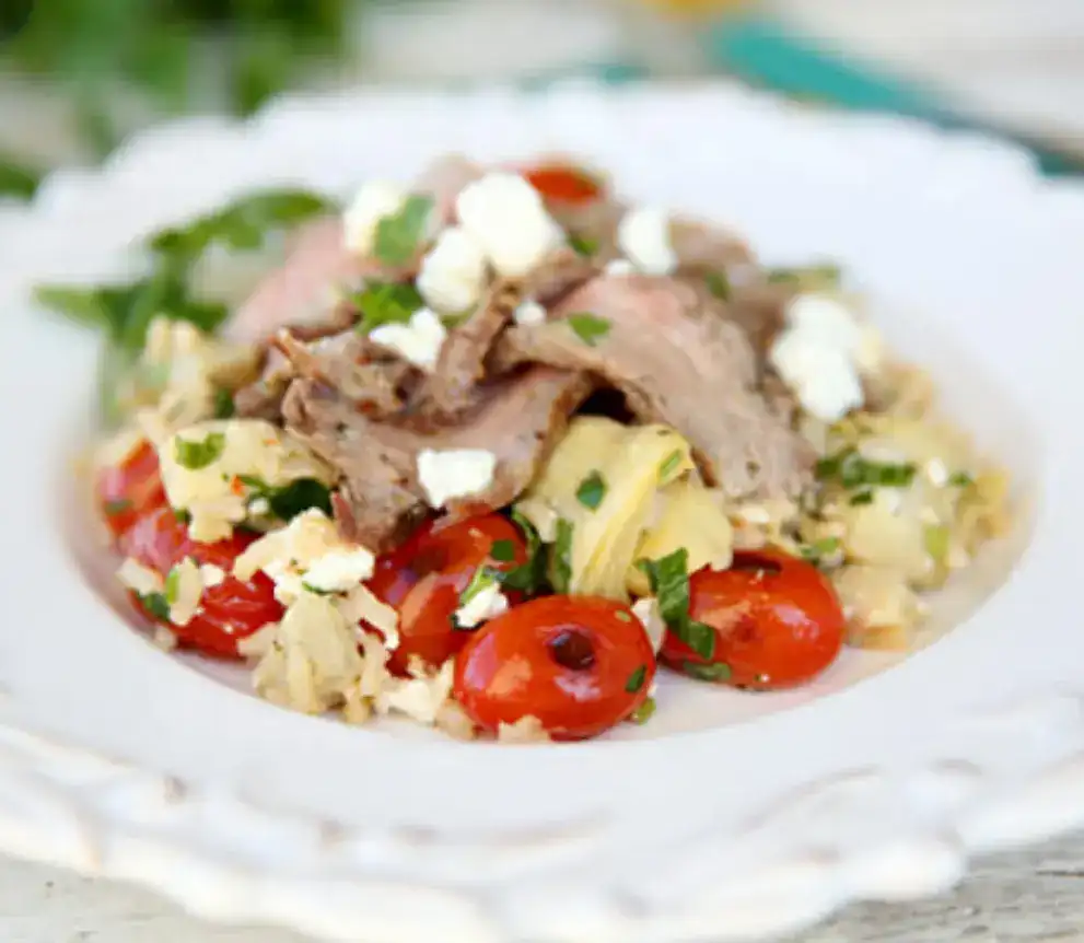 greek-grilled-steak-with-mediterranean-rice