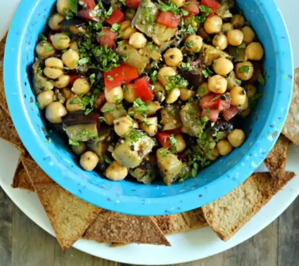 grilled-eggplant-salad-with-chickpeas-and-tomatoes