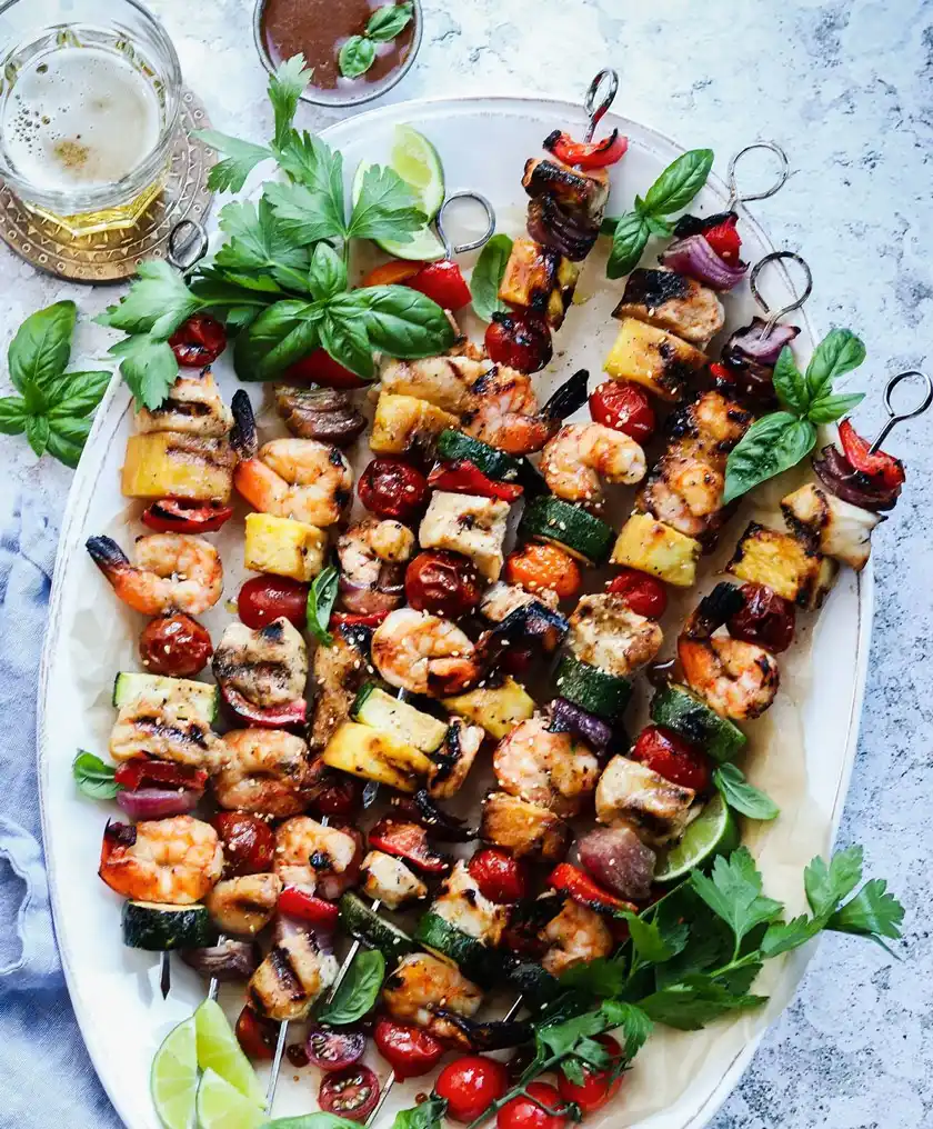 grilled-shrimp-and-chicken-kabobs