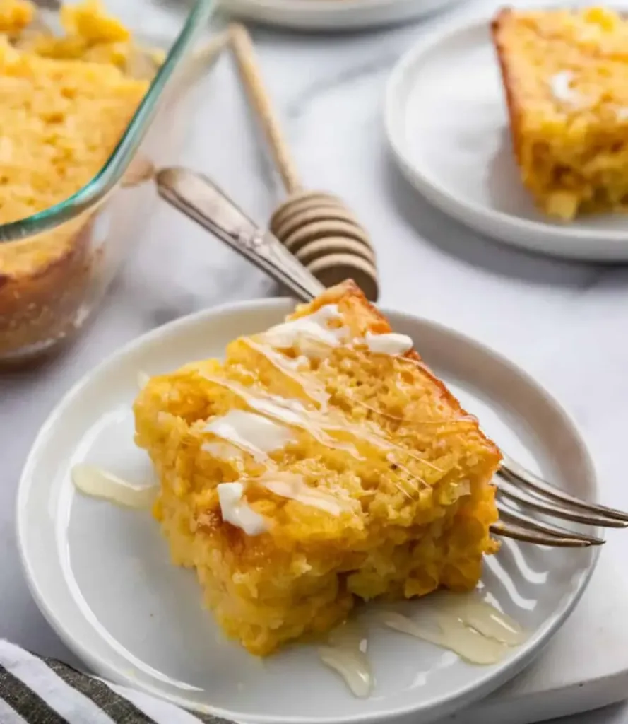 jiffy-Cornbread-Casserole-with-honey