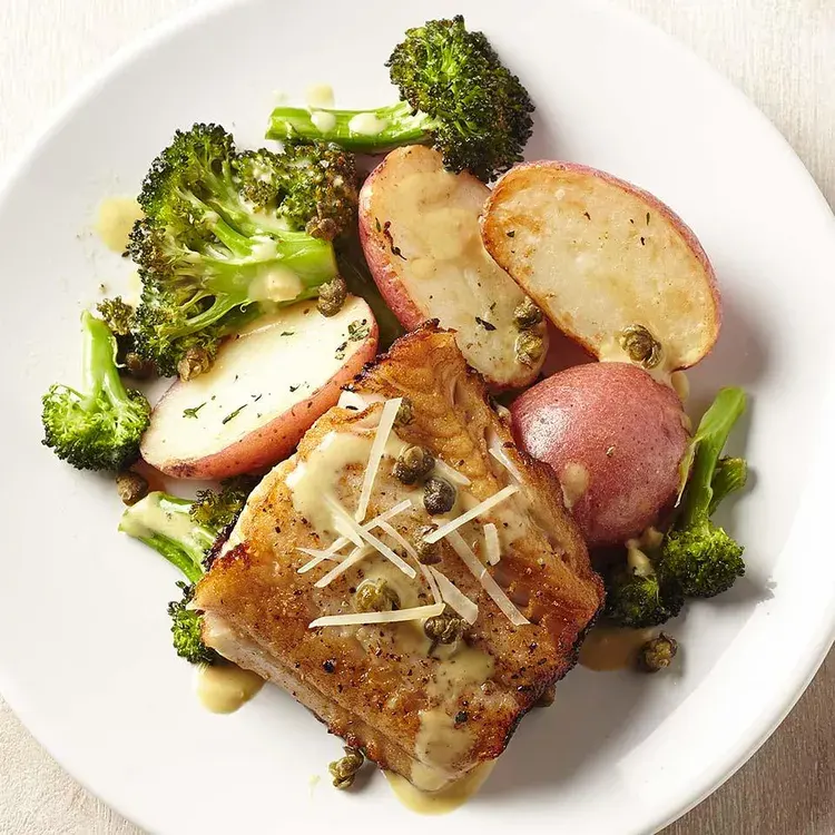 lemon-caper-black-cod-with-broccoli-and-potatoes