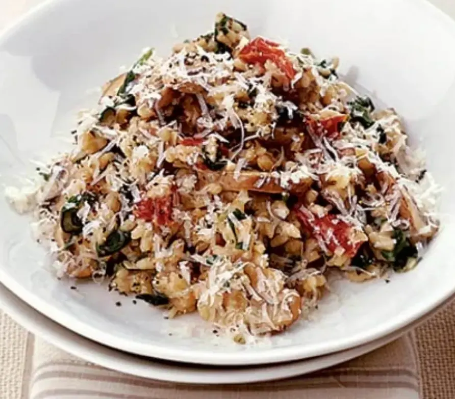 malabar-spinach-and-mushroom-risotto