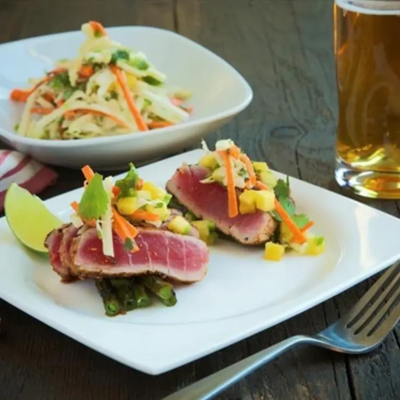 miso-glazed-tuna-steaks-with-tahini-slaw